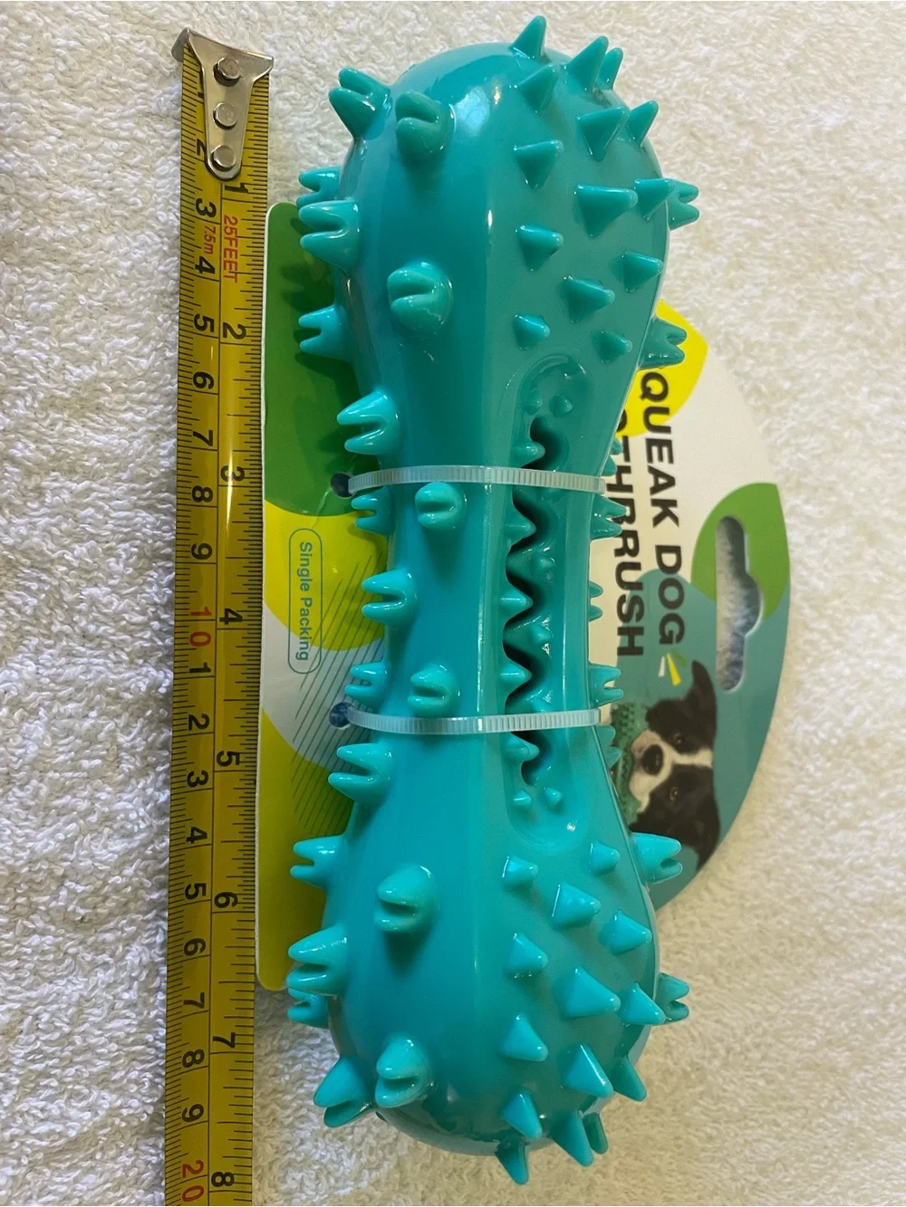 Squeak Dog Toothbrush Chew Toy - Teal